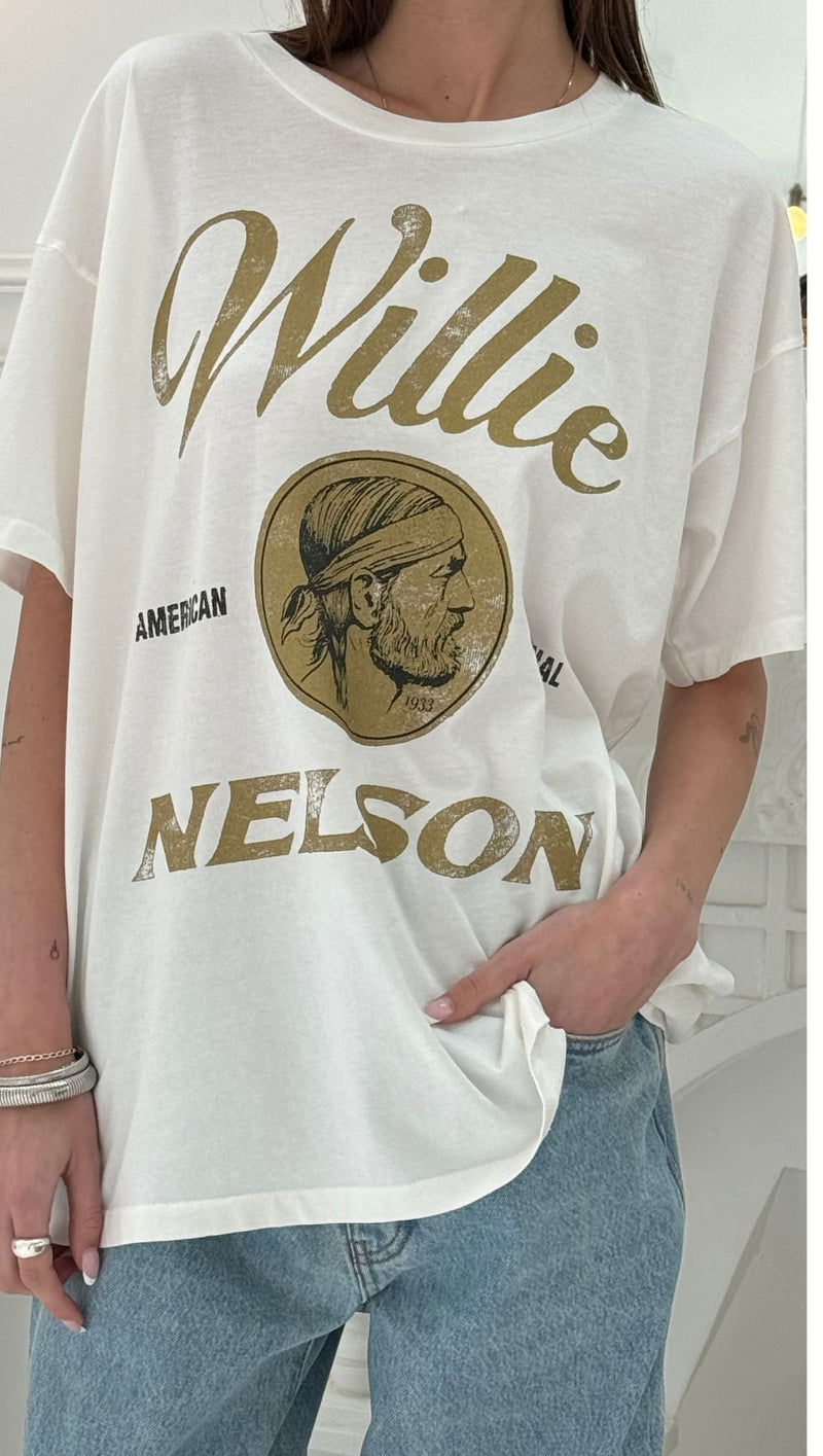 Willie Nelson American Original Merch Tee - Vintage White