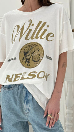 Willie Nelson American Original Merch Tee - Vintage White