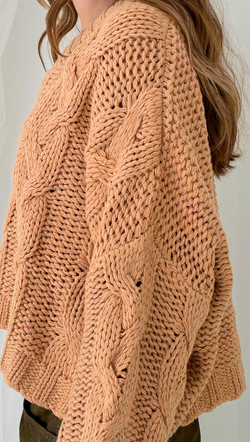 Elise Chunky Knit Sweater - Taupe