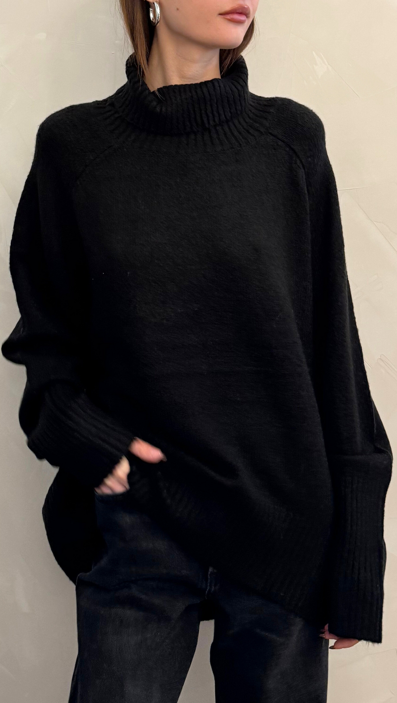 Soleil Turtleneck Sweater - Black