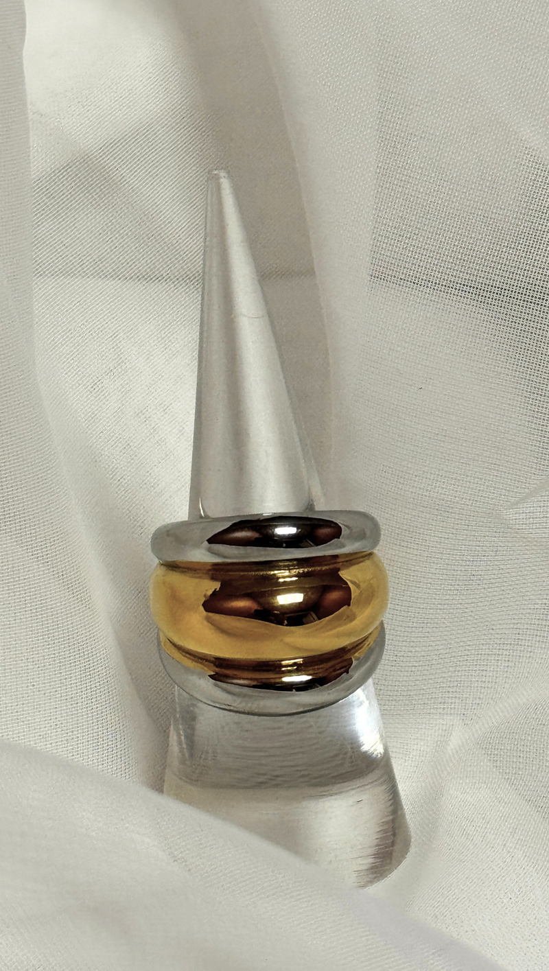 Chunky Two Toned Ring - 18k Gold