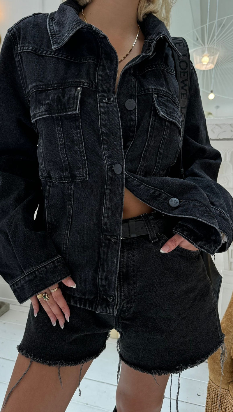 Jade Denim Jacket - Washed Black