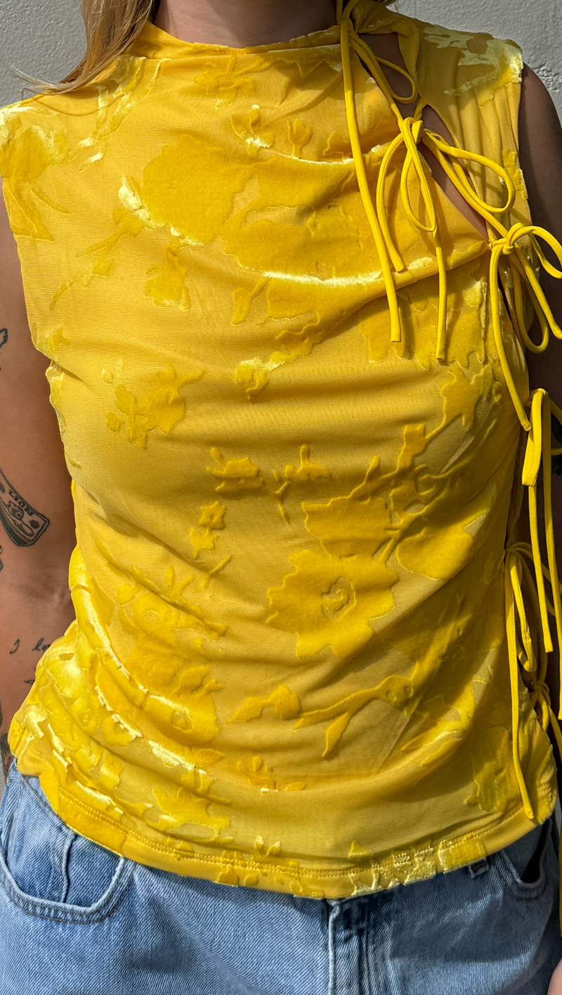Burnout Tie Tank - Yellow