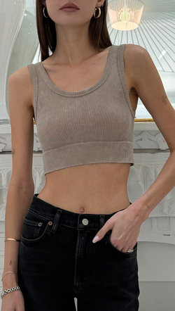 Cropped Bra Top - Mocha