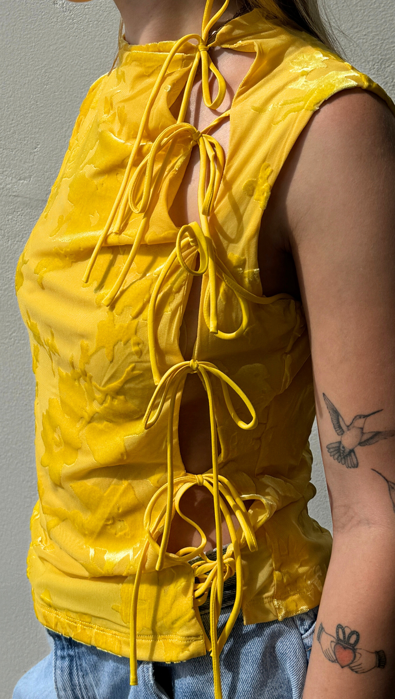 Burnout Tie Tank - Yellow