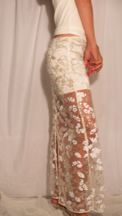 Arlo Sequin  Skirt - White
