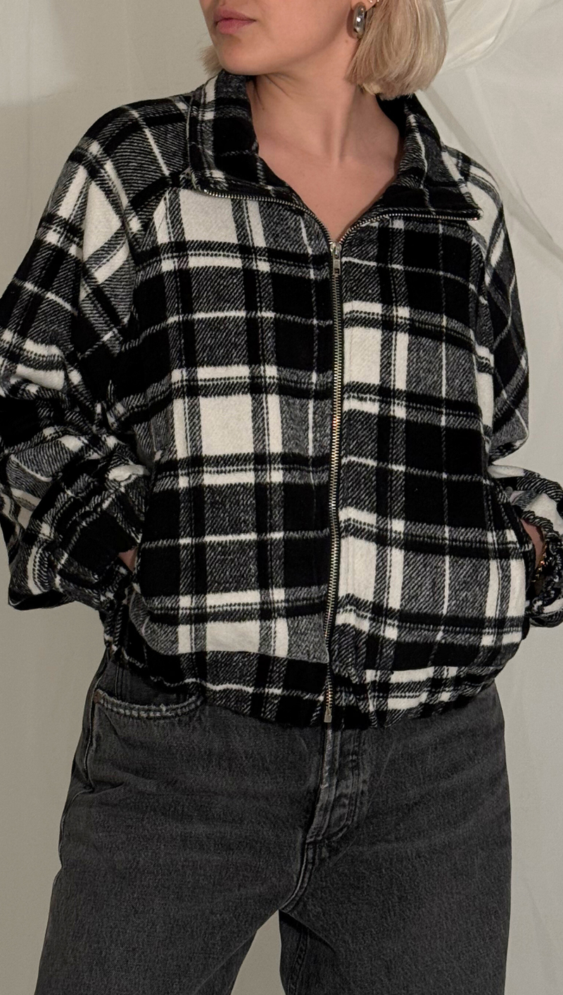 Petra Sweater - Black Plaid