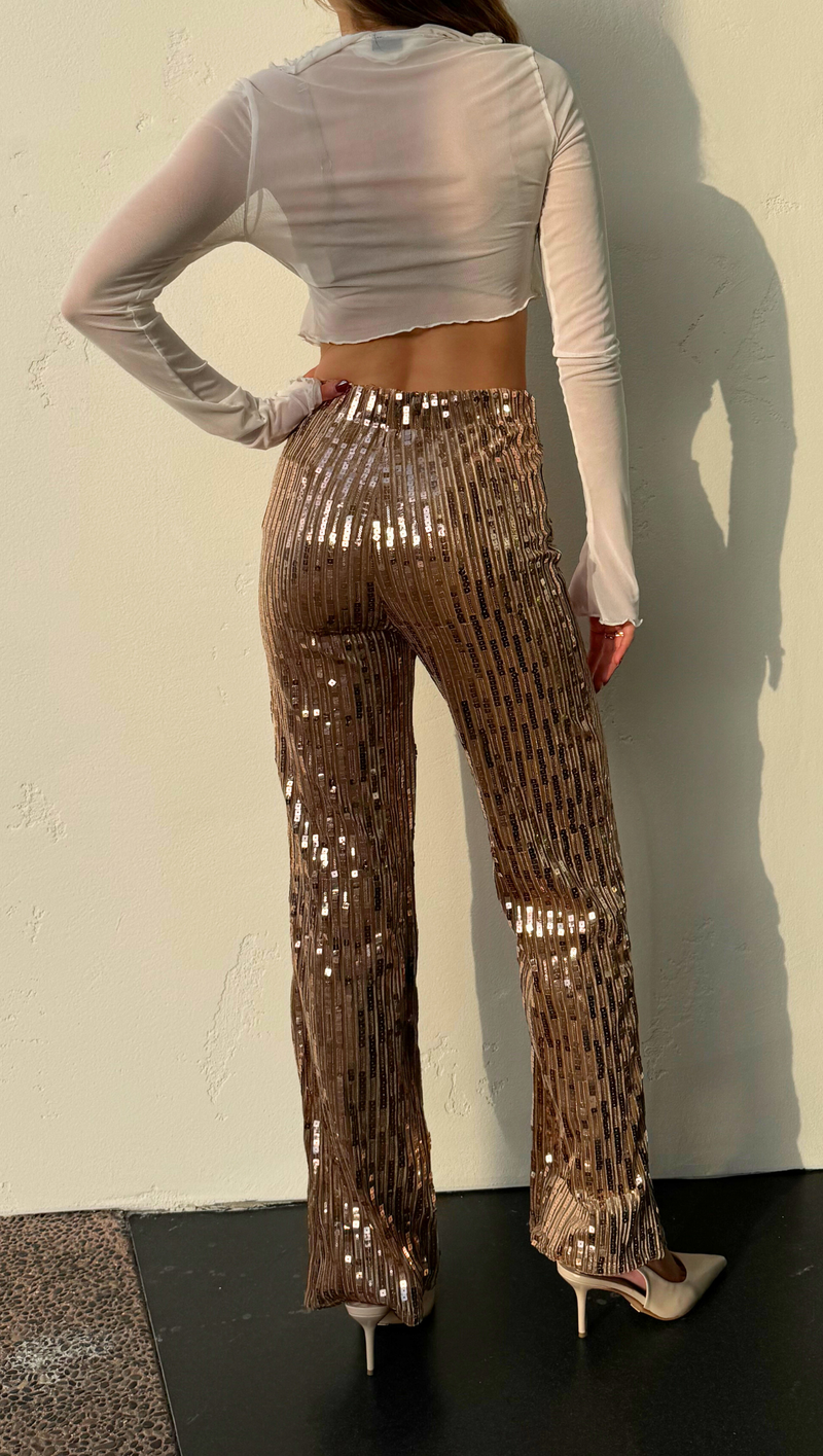 Holly Sequins Pants - Gold