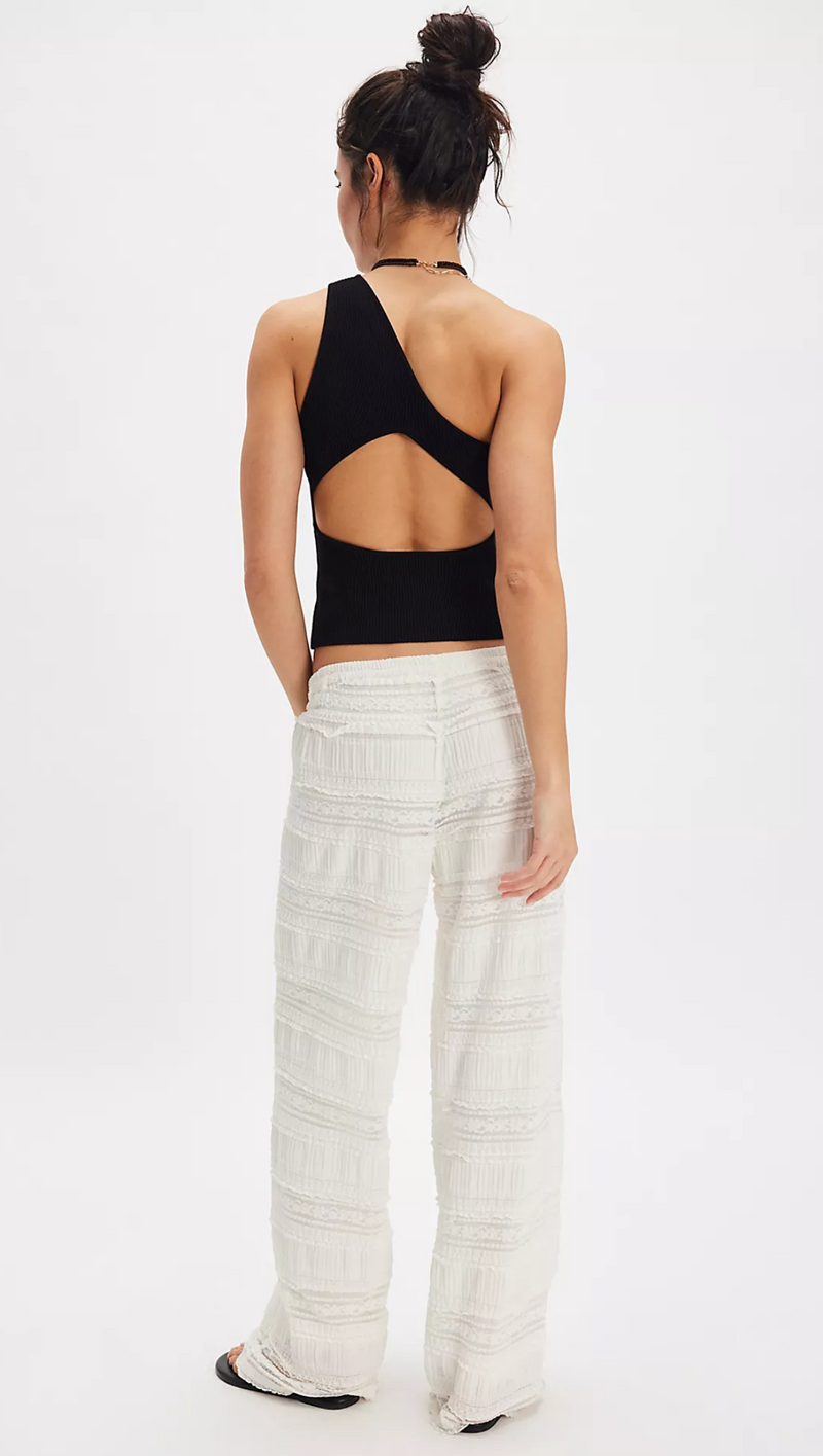 Aiden Lace Pant - White