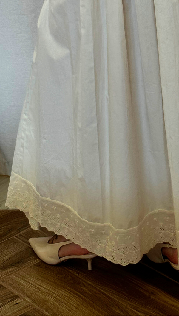 Elsa Embroidered Midi Skirt Set - Ivory