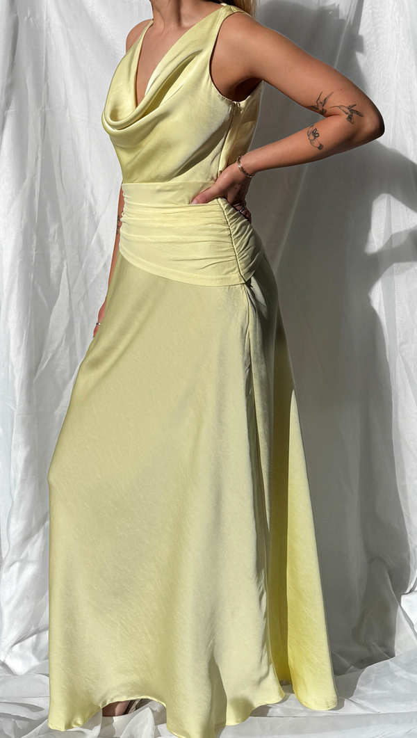 MAXI DRESS  Tagged "color-yellow"  Van De Vort