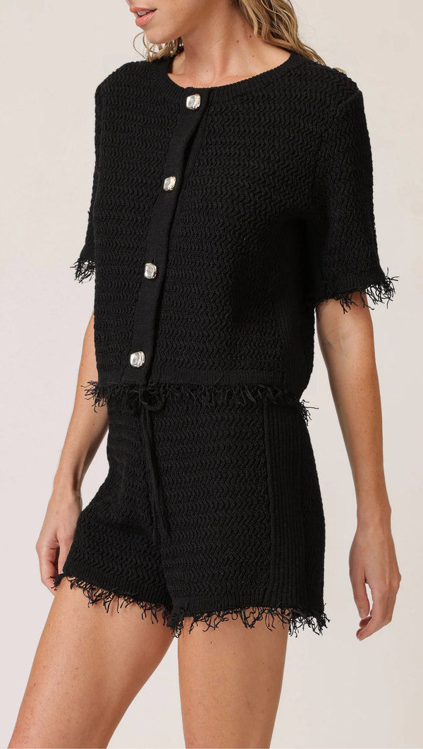 Sancia Button Down Top - Black