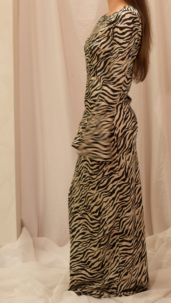 Georgie L/S Maxi Dress - Zebra