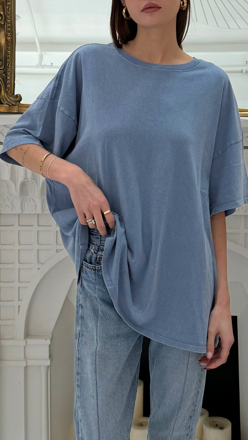 Oversized Tee - Gray Blue