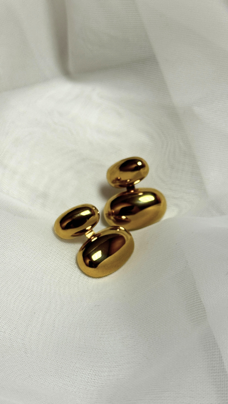 Double Drop Minimalist Earring - 18K Gold