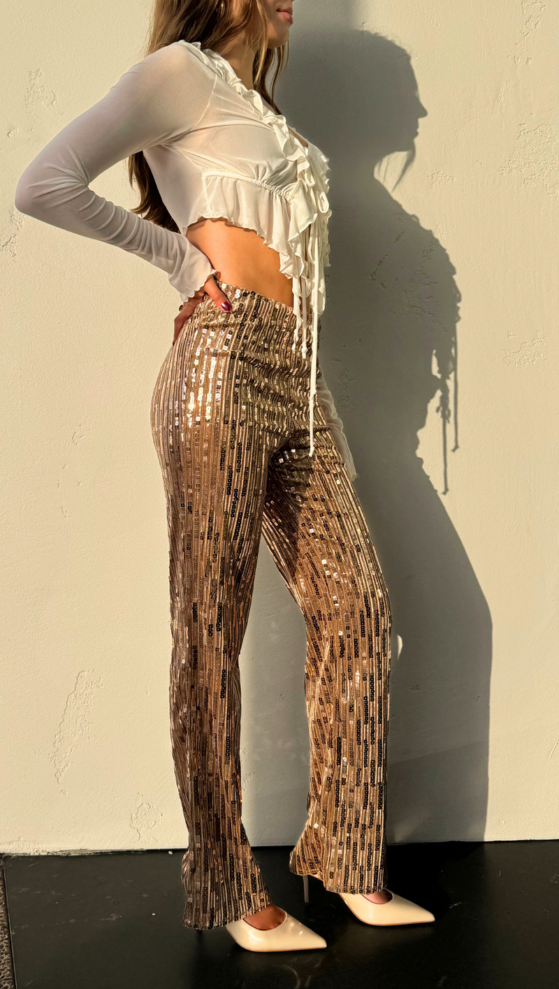 Holly Sequins Pants - Gold