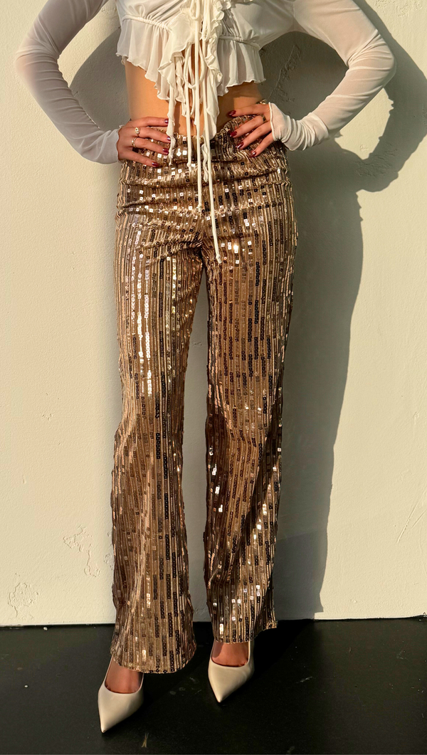 Holly Sequins Pants - Gold