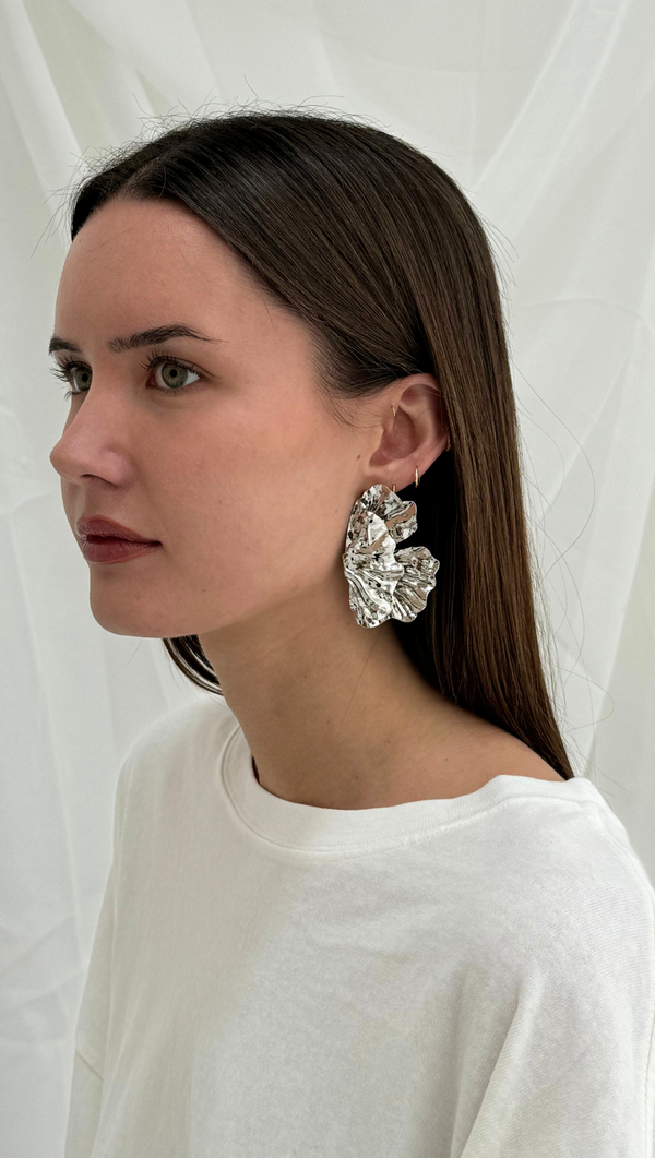 Silver Flake Earring