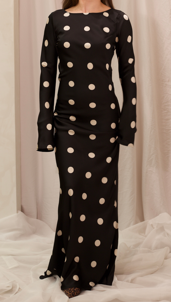 Georgie L/S Maxi Dress - Polkadot