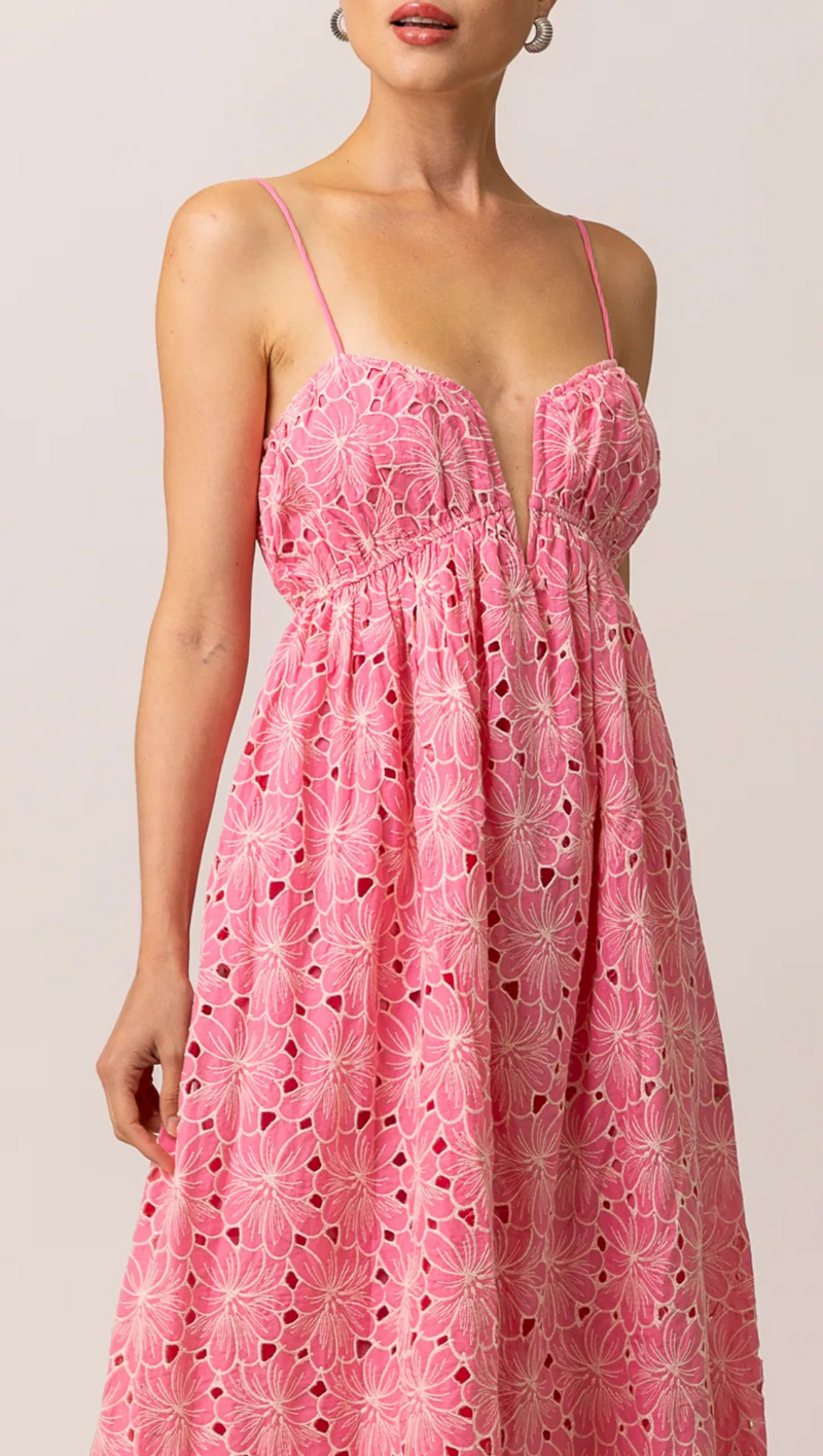 Tasia Plunging Dress - Pink