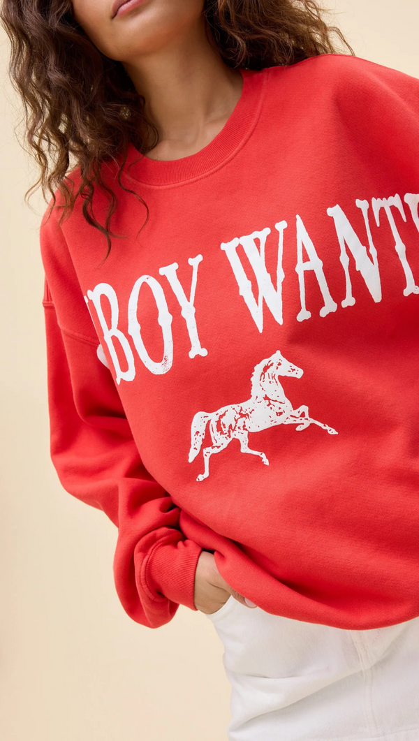 Cowboy Wanted BF Crew - Cherry
