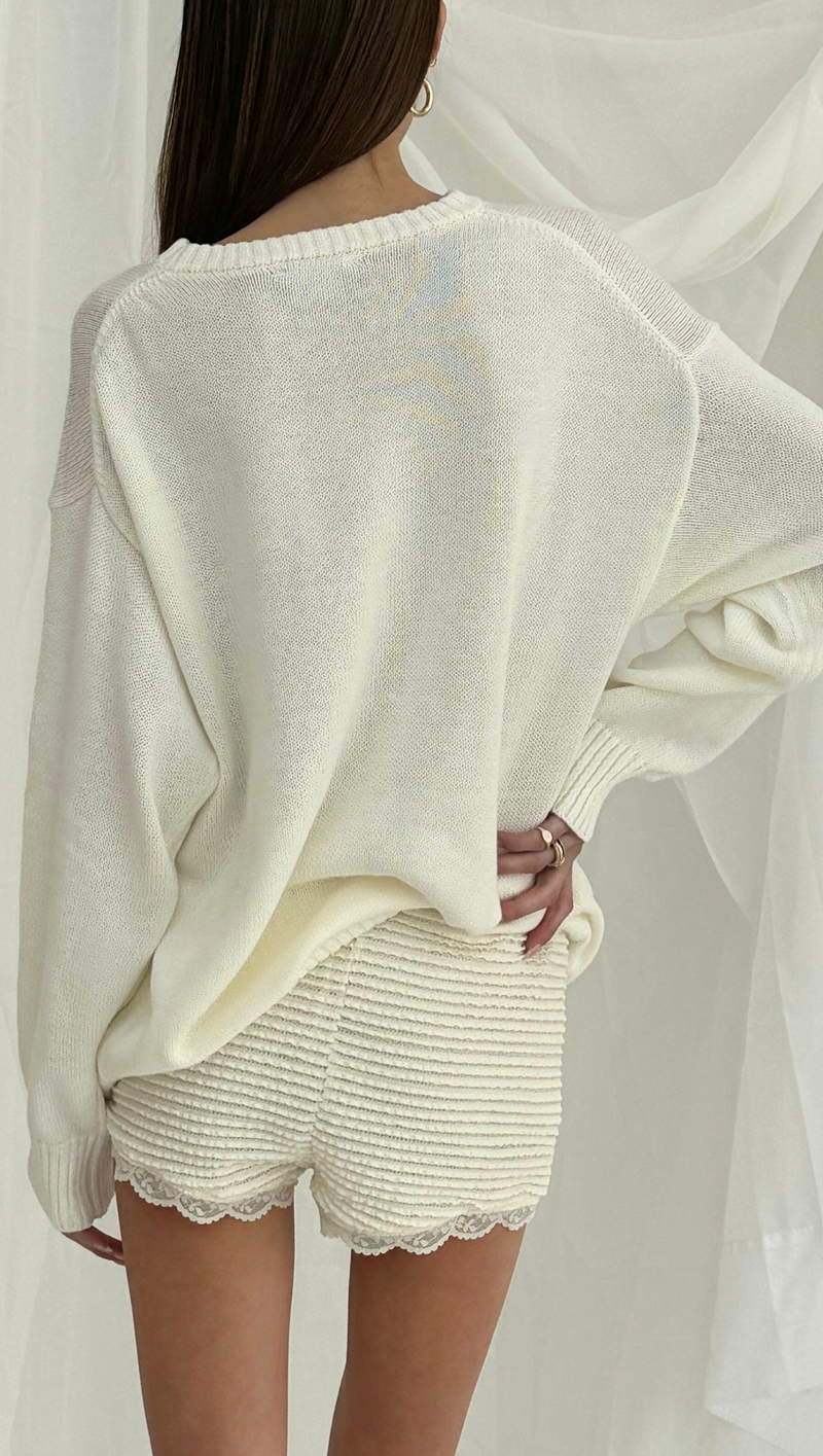 Dylan Crew Neck Sweater - Ivory