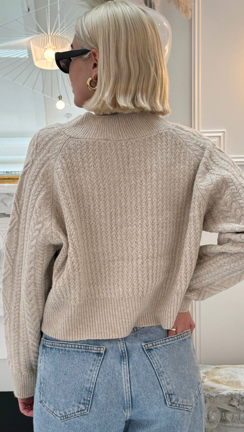 Eliana Ribbed Cardigan - Oatmeal