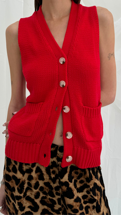 Ken Sweater Vest - Red