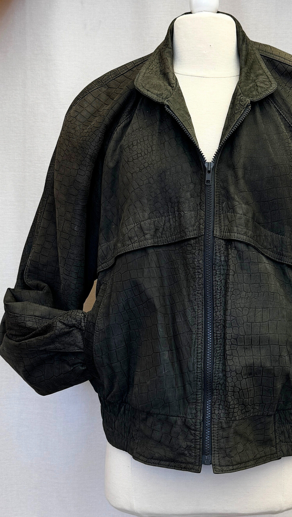Skins Stamped Python Leather Jacket S/M