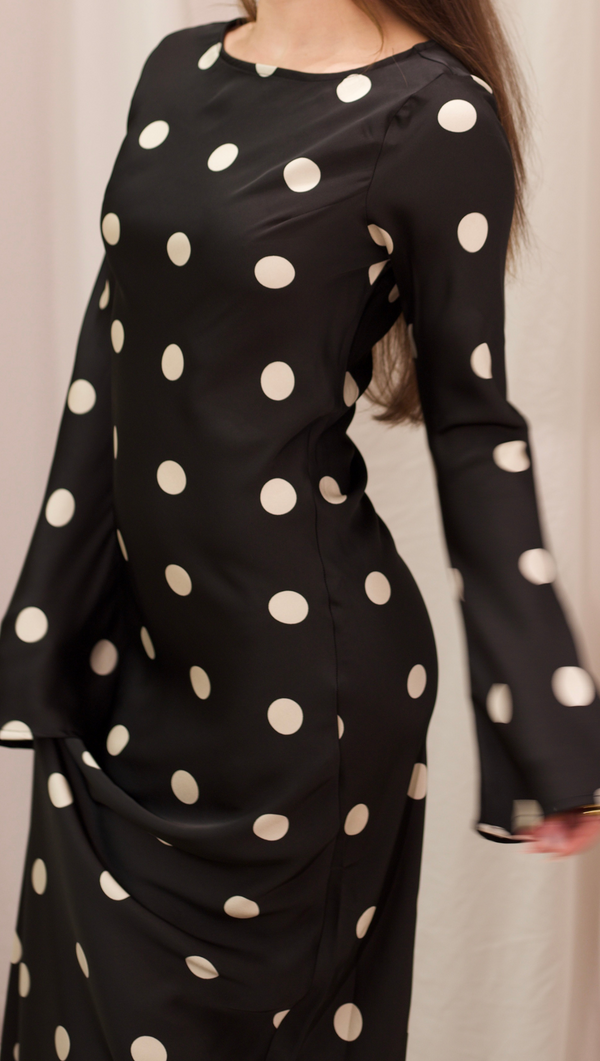 Georgie L/S Maxi Dress - Polkadot