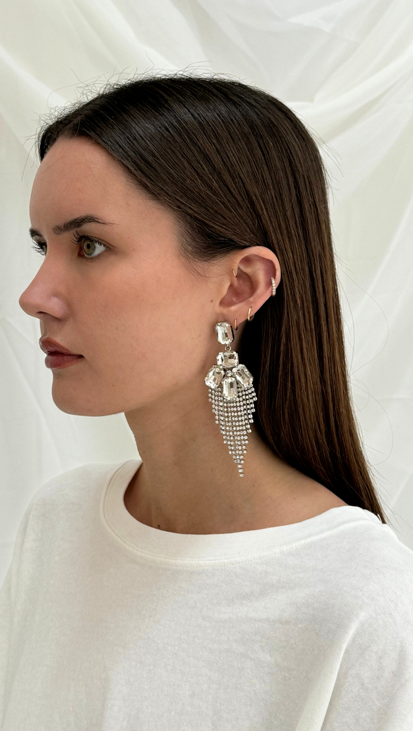 Dripping In Diamonds Statement Earring