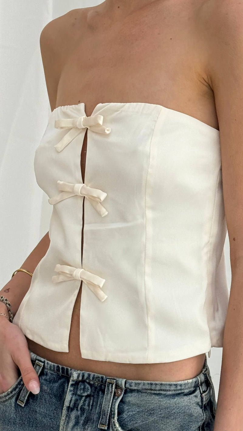 Winnie Strapless Top - Ivory