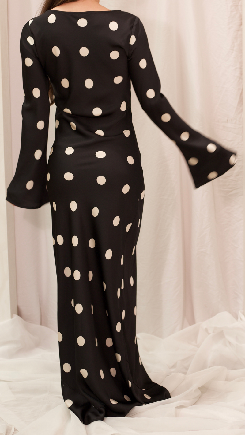 Georgie L/S Maxi Dress - Polkadot