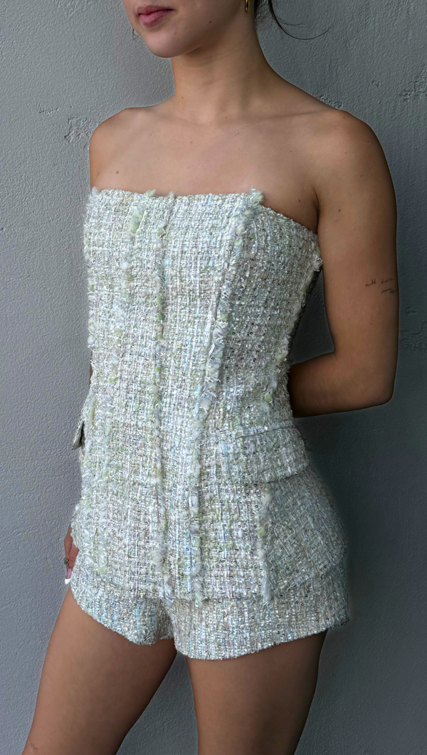 Clover Strapless Top - Sage