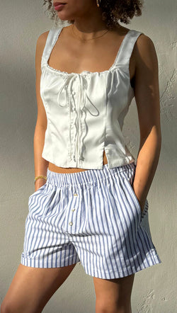 Rosalie Bustier Tank - Pearl