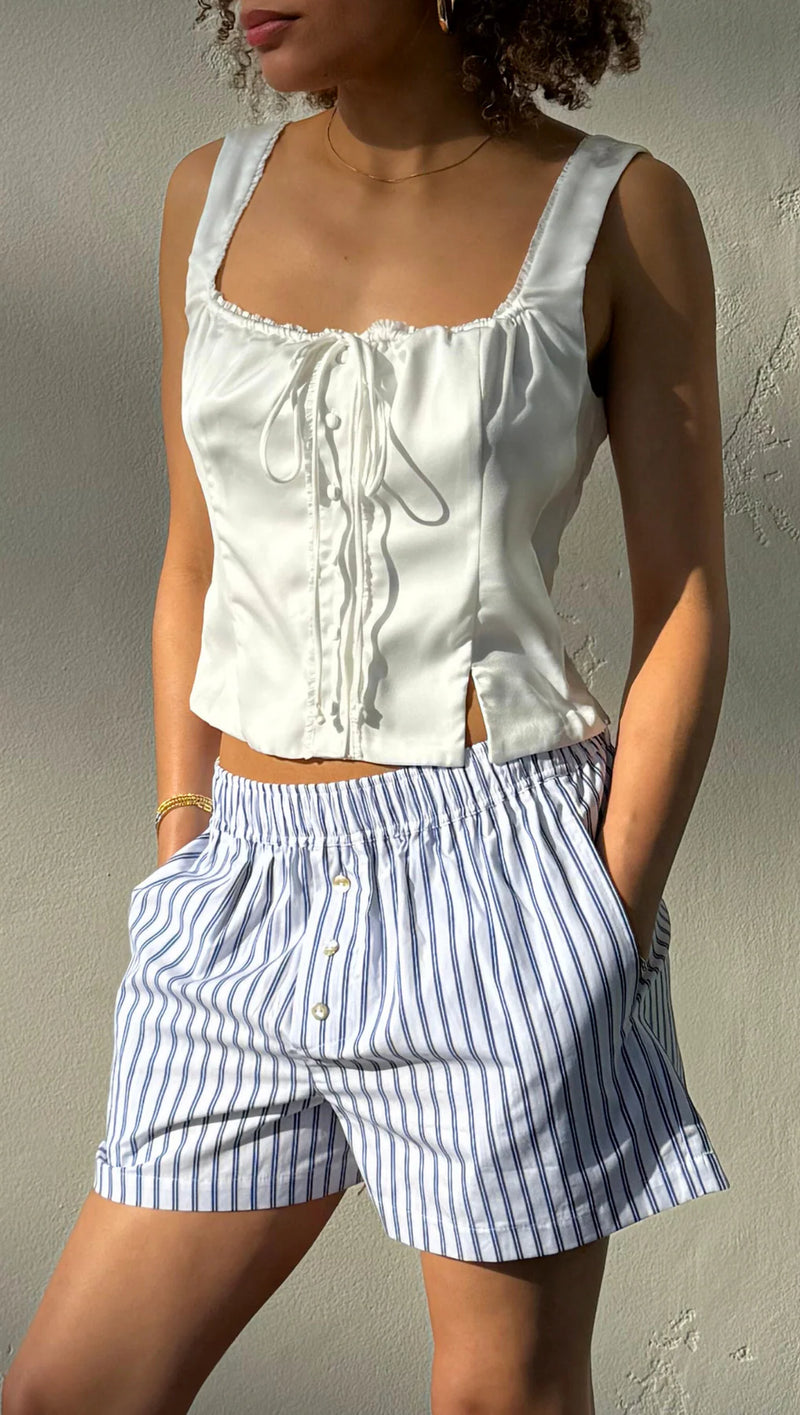 Rosalie Bustier Tank - Pearl