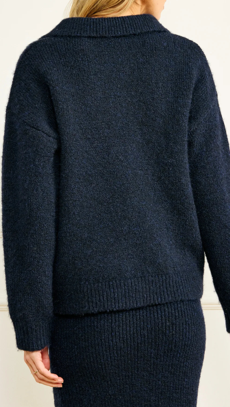 Hart Polo Knit Sweater - Navy