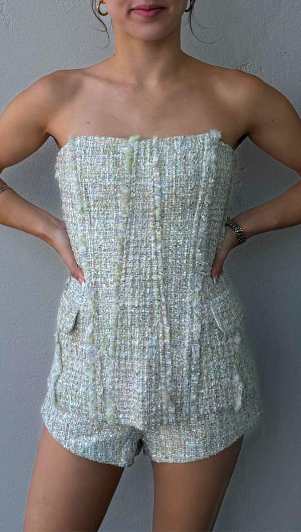 Clover Strapless Top - Sage