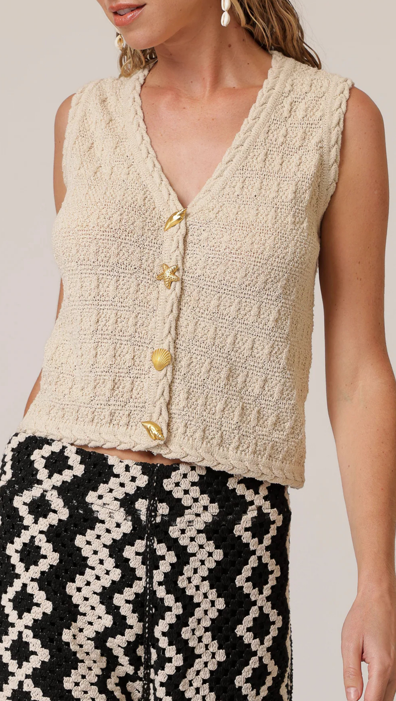 Riya Sweater Vest - Ecru