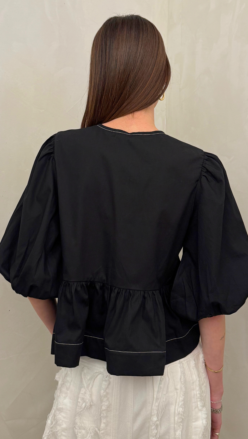 Top With Knots Detail - Black