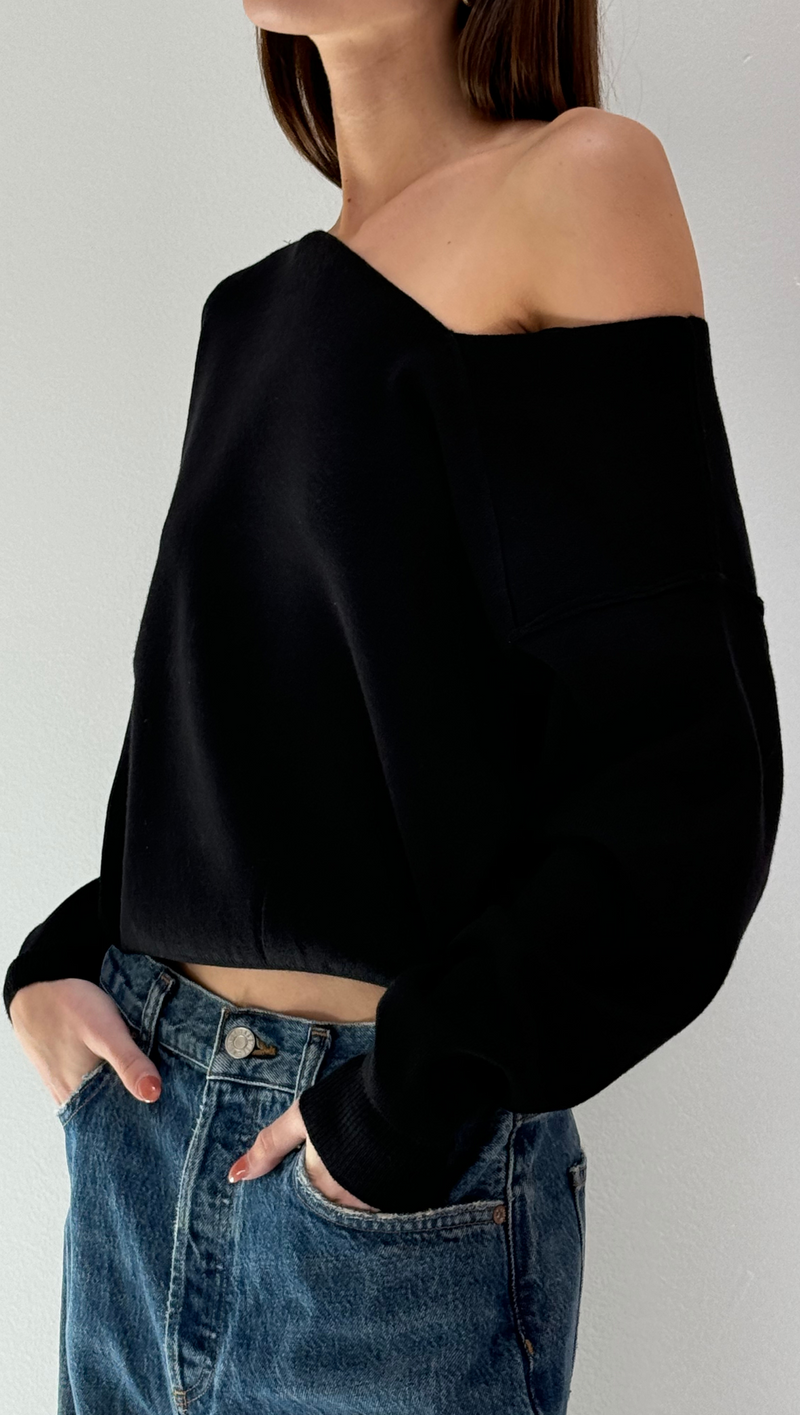 Favorite Off Shoulder Sweater - Black