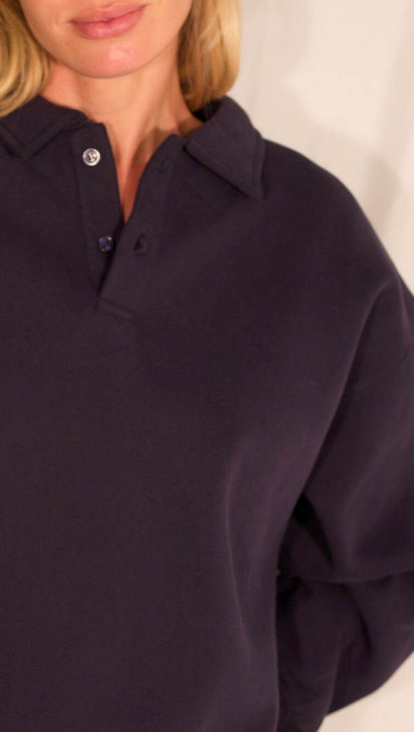 Cosette Polo Sweater - Navy