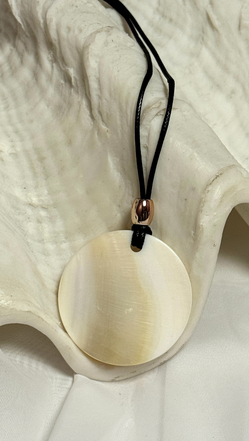 Shell Moon Rope Pendant Necklace