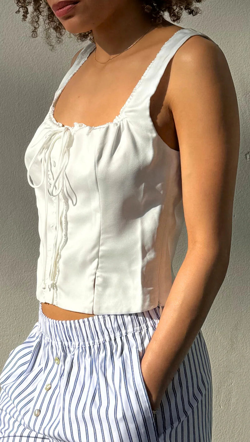 Rosalie Bustier Tank - Pearl