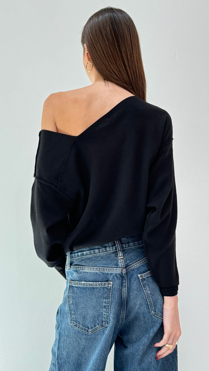 Favorite Off Shoulder Sweater - Black