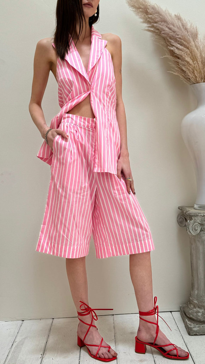 Tailored Short - Pink/White