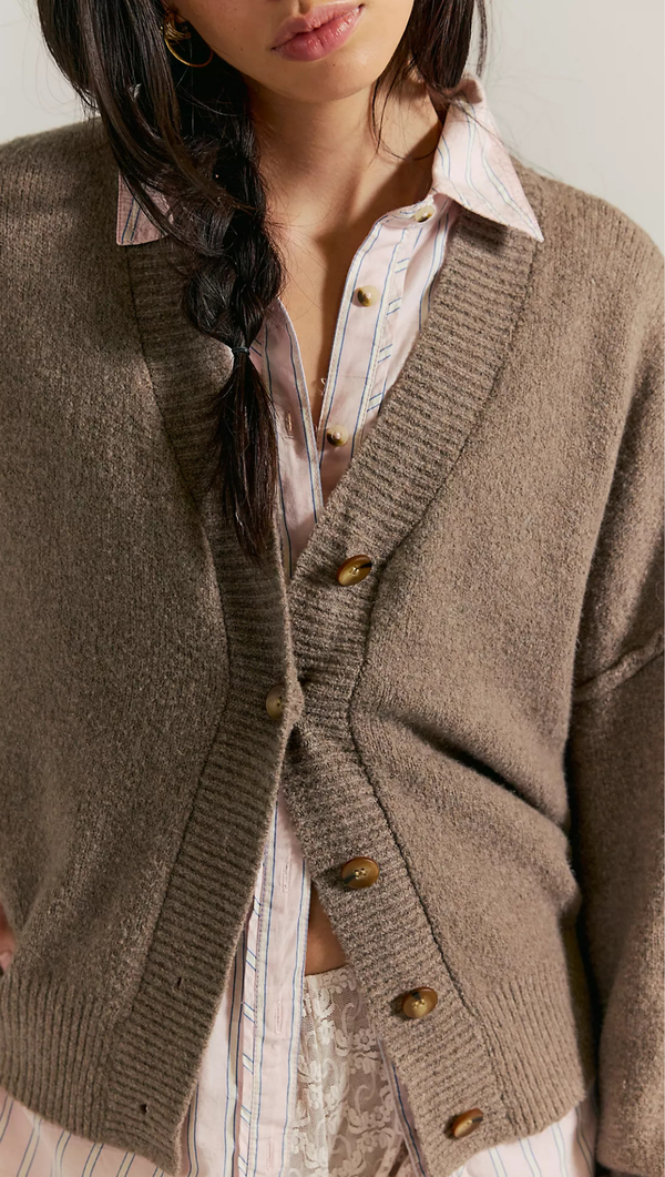 Cool of the Night Cardi - Mocha Melange