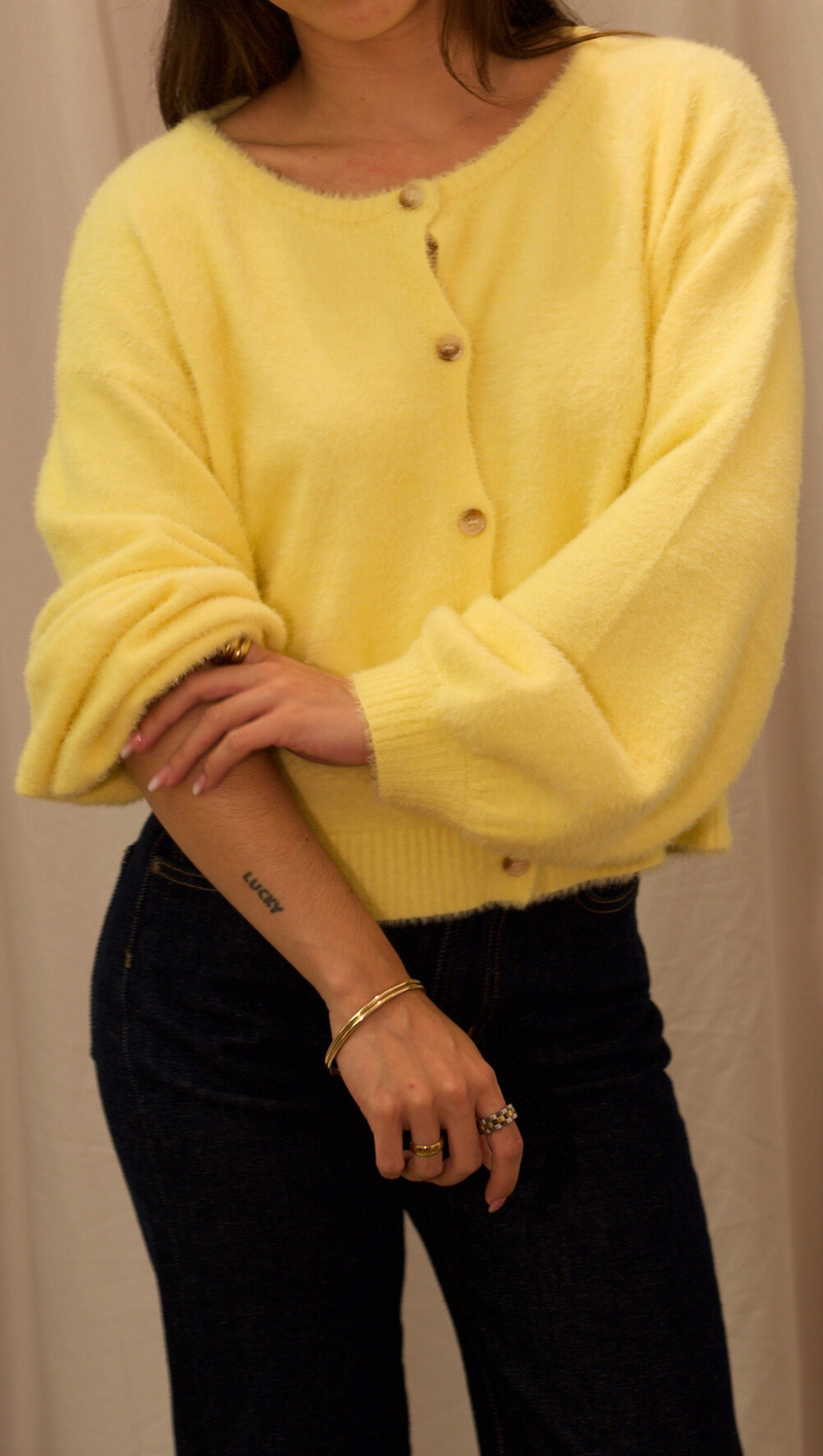 Chelsea Knit Cardigan - Butter Yellow