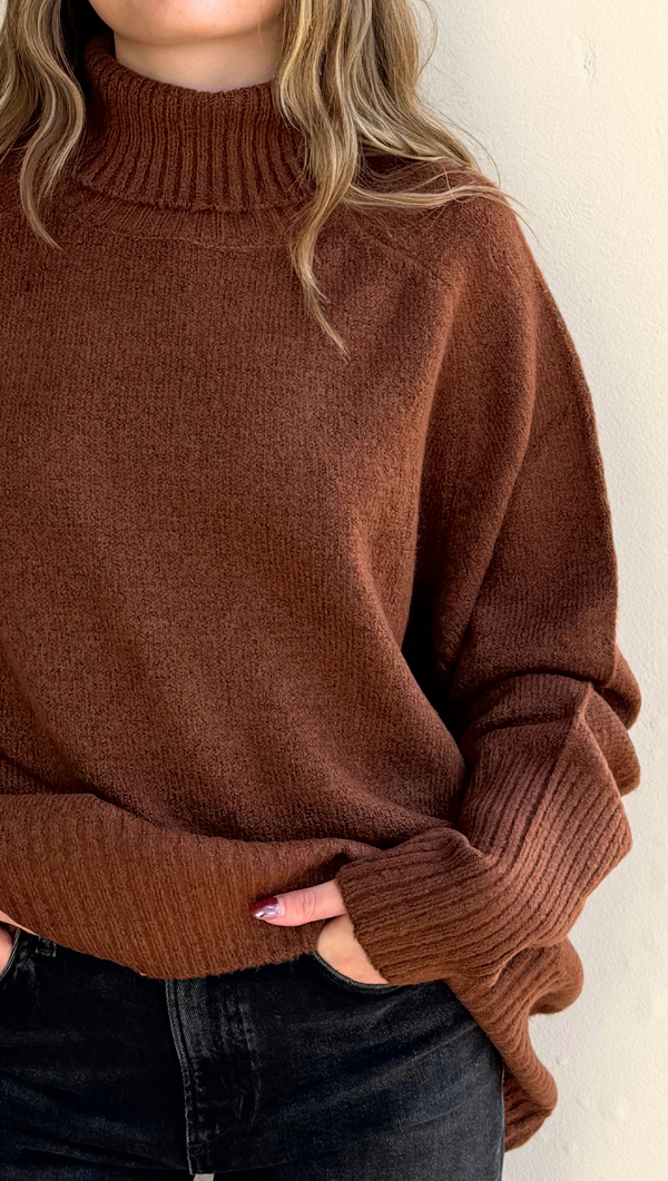 Soleil Turtleneck Sweater - Chestnut