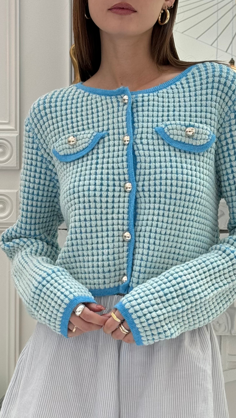 Warm Your Heart Cardigan - French Blue